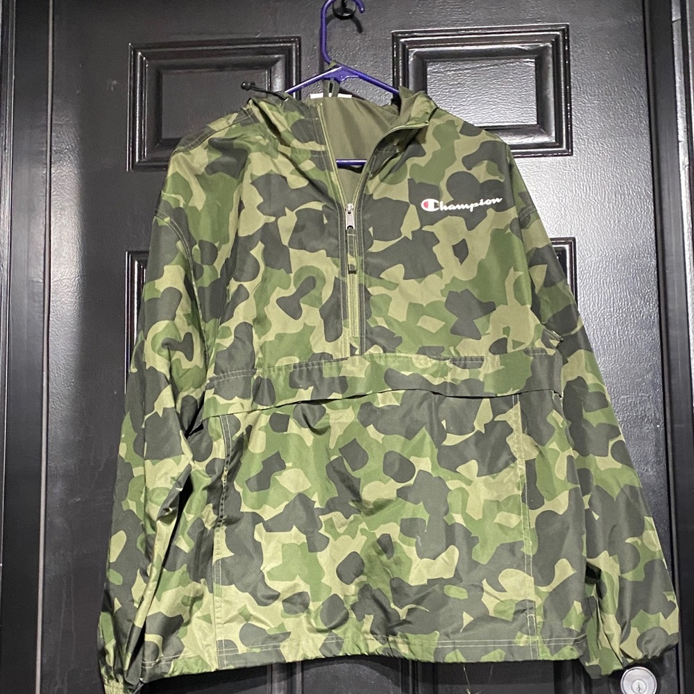 EUC Camo Quarter Zip Windbreaker